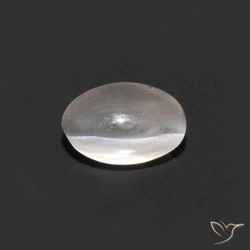 0.68ct طبيعي رمادى فاتح جدا عين القط سيليمانايت, بيضوي, شفاف