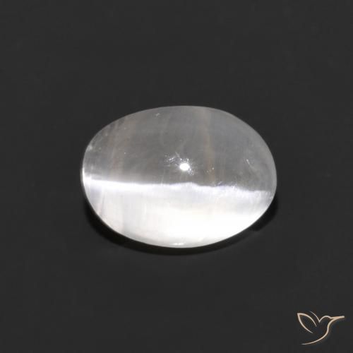 1.30ct طبيعي رمادى فاتح جدا عين القط سيليمانايت, بيضوي, شفاف