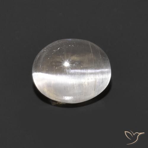0.98ct طبيعي رمادى فاتح جدا عين القط سيليمانايت, بيضوي, شفاف