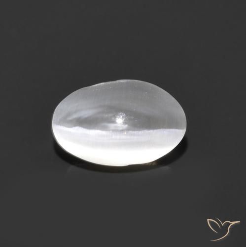 0.90ct طبيعي رمادى فاتح جدا عين القط سيليمانايت, بيضوي, شفاف