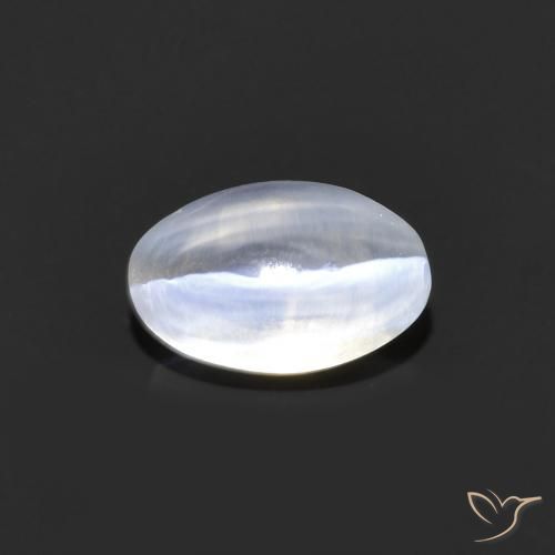 1.20ct طبيعي رمادى فاتح جدا عين القط سيليمانايت, بيضوي, شفاف