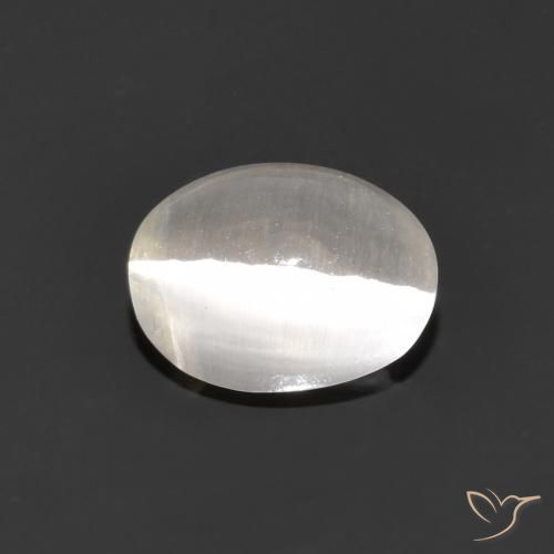 1.15ct طبيعي رمادى فاتح جدا عين القط سيليمانايت, بيضوي, شفاف