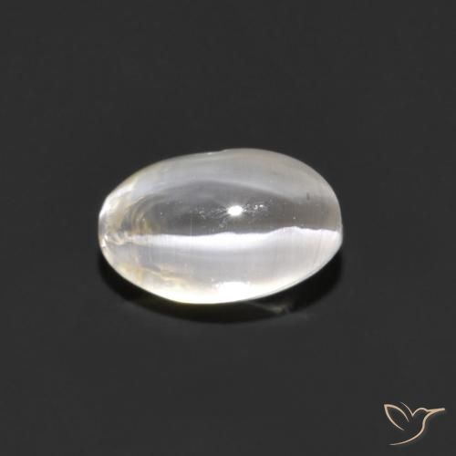 1.06ct طبيعي رمادى فاتح جدا عين القط سيليمانايت, بيضوي, شفاف