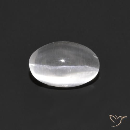 0.95ct طبيعي رمادى فاتح جدا عين القط سيليمانايت, بيضوي, شفاف