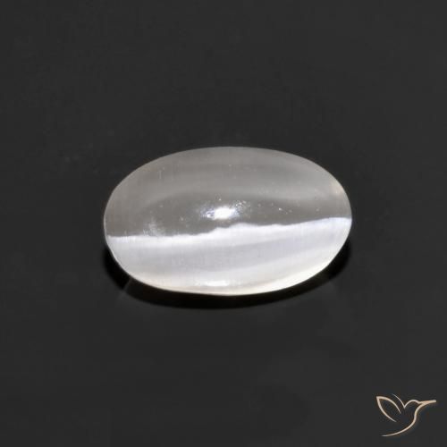 1.10ct طبيعي رمادى فاتح جدا عين القط سيليمانايت, بيضوي, شفاف