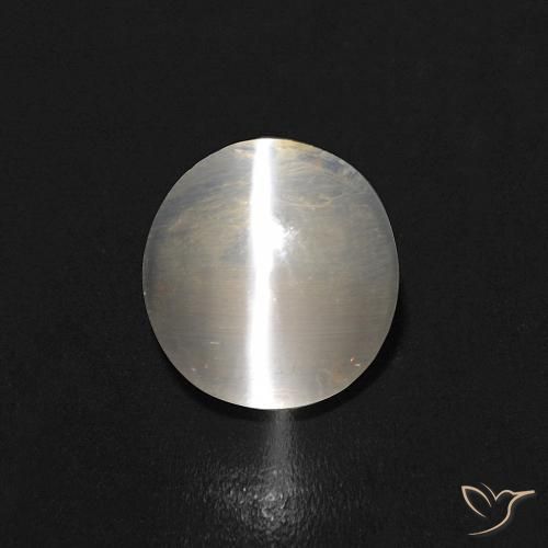 0.99ct طبيعي أبيض دافئ عين القط سيليمانايت, بيضوي, شفاف