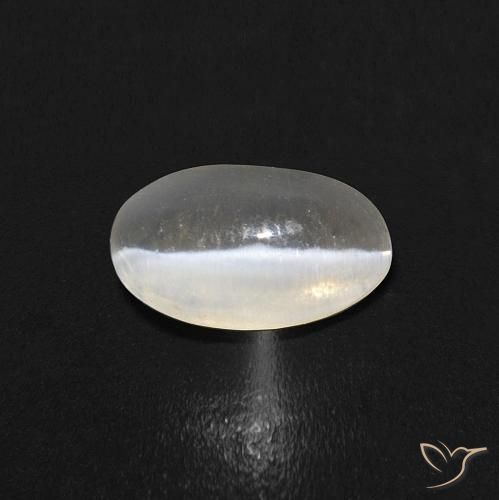 0.84ct طبيعي أبيض دافئ عين القط سيليمانايت, بيضوي, شفاف
