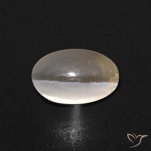 1.10ct طبيعي أبيض دافئ عين القط سيليمانايت, بيضوي, شفاف