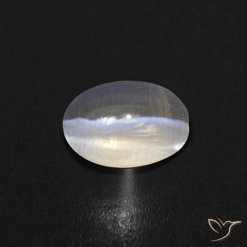 0.86ct طبيعي أبيض دافئ عين القط سيليمانايت, بيضوي, شفاف