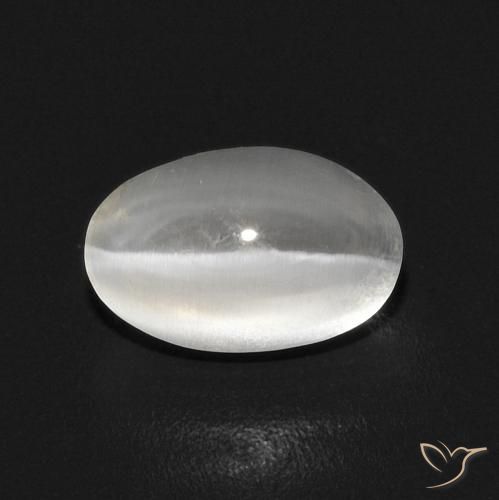 1.12ct طبيعي أبيض دافئ عين القط سيليمانايت, بيضوي, شفاف