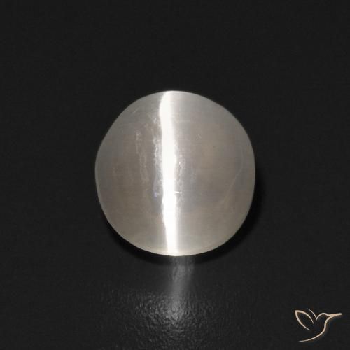 0.90ct طبيعي أبيض دافئ عين القط سيليمانايت, بيضوي, شفاف