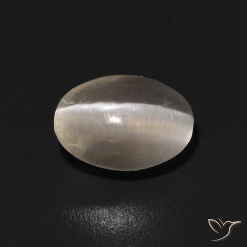 0.81ct طبيعي أبيض دافئ عين القط سيليمانايت, بيضوي, شفاف