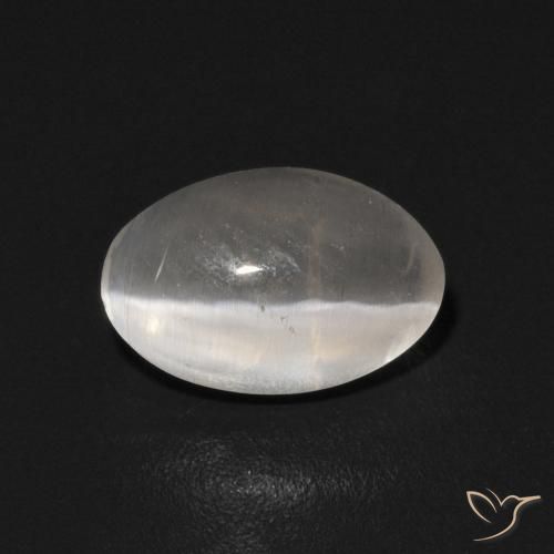 0.94ct طبيعي أبيض دافئ عين القط سيليمانايت, بيضوي, شفاف
