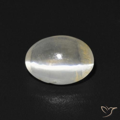 0.76ct طبيعي أبيض دافئ عين القط سيليمانايت, بيضوي, شفاف