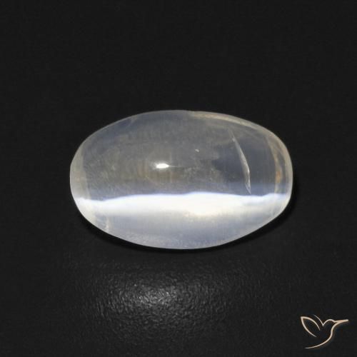 0.83ct طبيعي أبيض دافئ عين القط سيليمانايت, بيضوي, شفاف