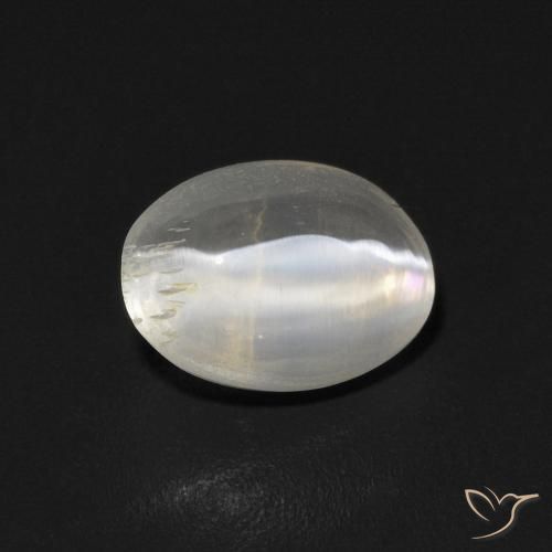 0.97ct طبيعي أبيض دافئ عين القط سيليمانايت, بيضوي, شفاف