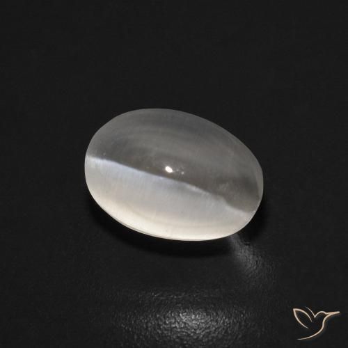 1.27ct طبيعي رمادى فاتح جدا عين القط سيليمانايت, بيضوي, شفاف