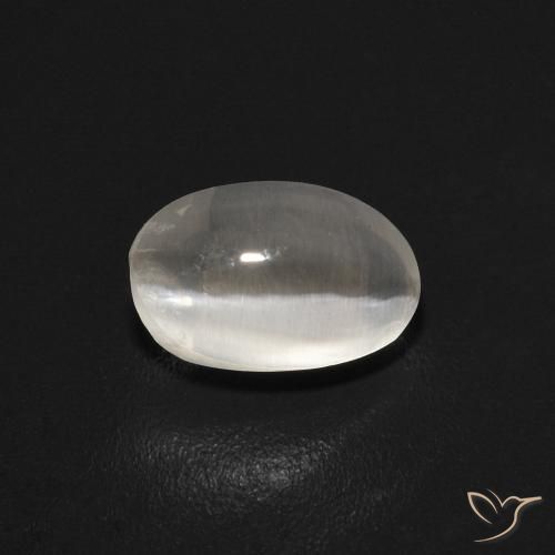 0.74ct طبيعي رمادى فاتح جدا عين القط سيليمانايت, بيضوي, شفاف