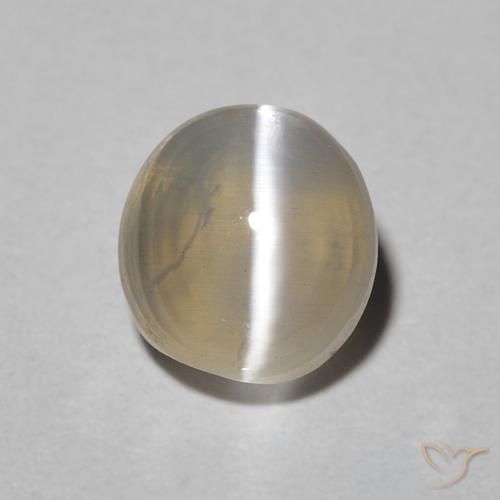 1.49ct طبيعي Warm Grey عين القط سيليمانايت, بيضوي, نصف شفاف