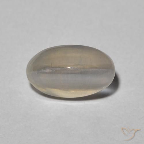 1.31ct طبيعي Warm Grey عين القط سيليمانايت, بيضوي, نصف شفاف