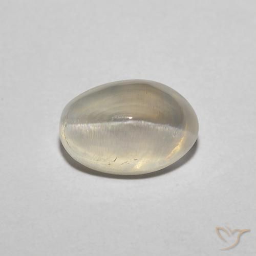 1.51ct طبيعي أصفر فاتح عين القط سيليمانايت, بيضوي, نصف شفاف