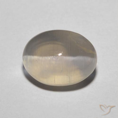 1.72ct طبيعي أصفر فاتح عين القط سيليمانايت, بيضوي, نصف شفاف