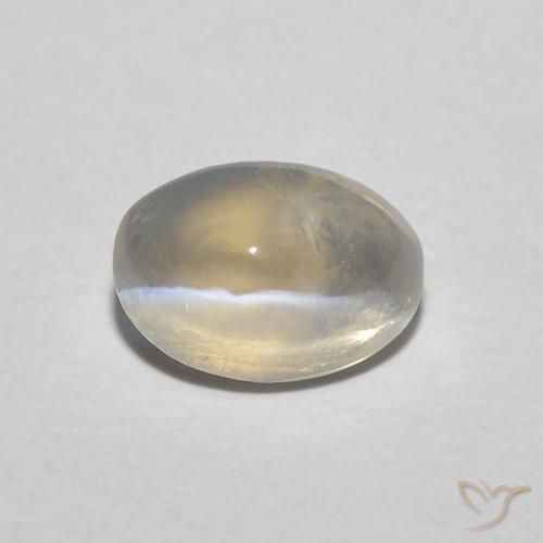 0.85ct طبيعي بنى فاتح جدا عين القط سيليمانايت, بيضوي, نصف شفاف