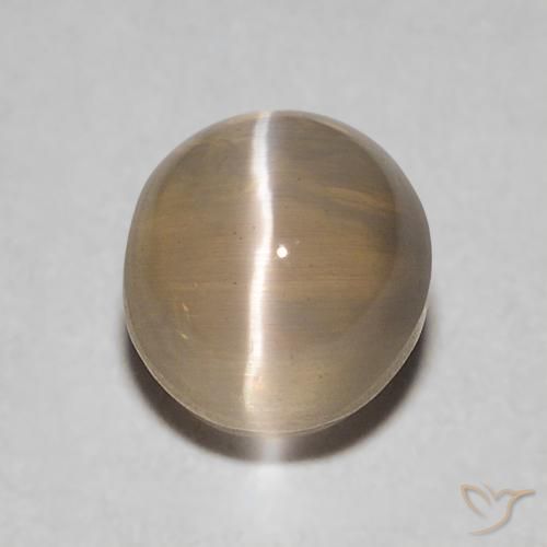 0.86ct طبيعي بنى متوسط عين القط سيليمانايت, بيضوي, شفاف