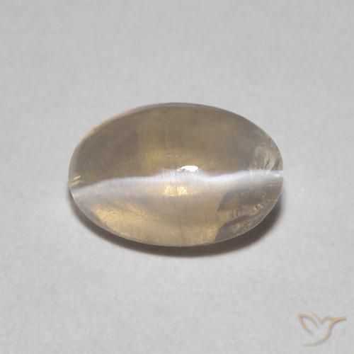 0.89ct طبيعي بنى التورتيا فاتح عين القط سيليمانايت, بيضوي, شفاف
