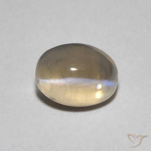 0.95ct طبيعي بنى أصفر فاتح عين القط سيليمانايت, بيضوي, شفاف