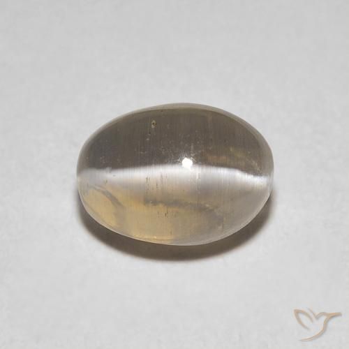 1.29ct طبيعي بنى فاتح جدا عين القط سيليمانايت, بيضوي, شفاف