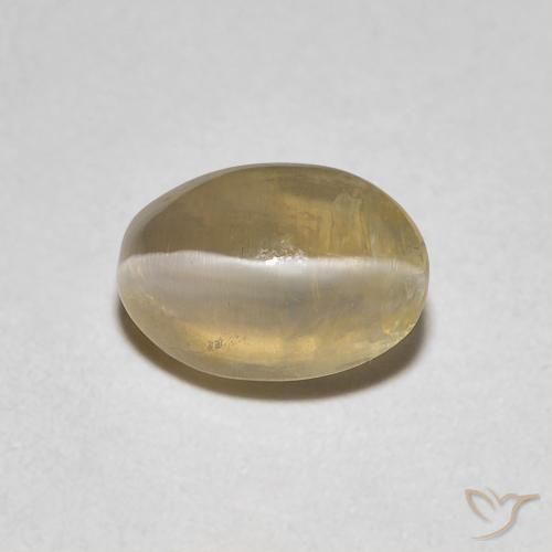 1.08ct طبيعي بنى فاتح جدا عين القط سيليمانايت, بيضوي, شفاف