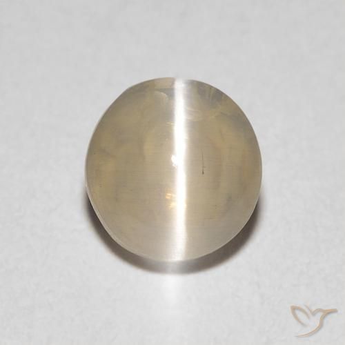1.04ct طبيعي بنى فاتح جدا عين القط سيليمانايت, بيضوي, شفاف
