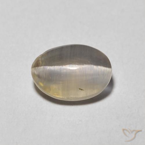 1.48ct طبيعي بنى فاتح جدا عين القط سيليمانايت, بيضوي, شفاف