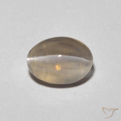 1.23ct طبيعي بنى فاتح جدا عين القط سيليمانايت, بيضوي, شفاف