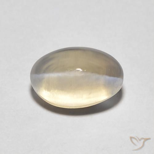 1.44ct طبيعي بنى أصفر فاتح عين القط سيليمانايت, بيضوي, شفاف