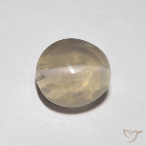 1.31ct طبيعي بنى فاتح جدا عين القط سيليمانايت, بيضوي, شفاف