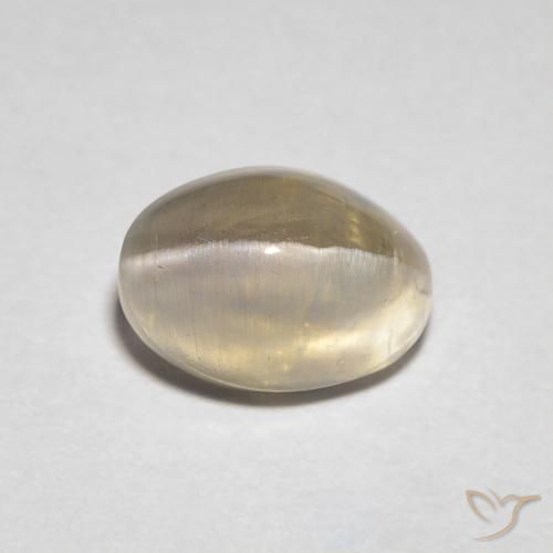 1.30ct طبيعي بنى أصفر فاتح عين القط سيليمانايت, بيضوي, شفاف
