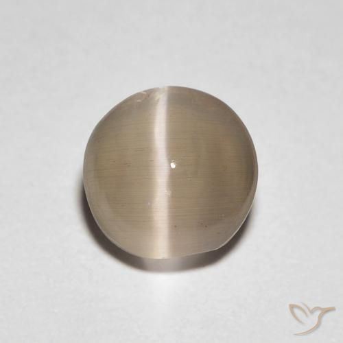 1.39ct طبيعي بنى فاتح دافئ عين القط سيليمانايت, بيضوي, شفاف