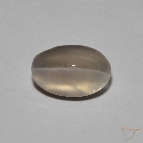 1.40ct طبيعي بنى فاتح جدا عين القط سيليمانايت, بيضوي, شفاف
