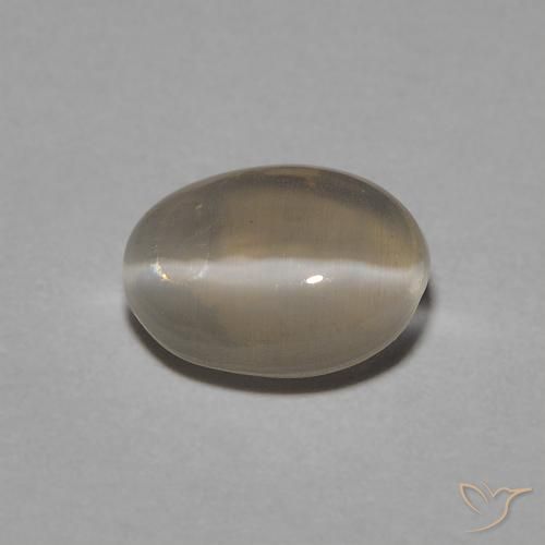 1.05ct طبيعي بنى أصفر فاتح عين القط سيليمانايت, بيضوي, شفاف