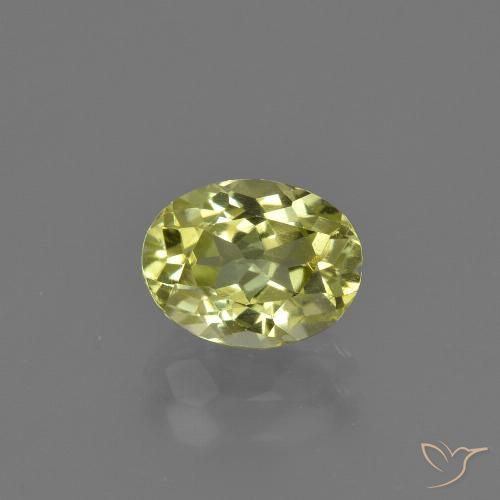 1.58ct طبيعي أصفر أخضر سليمانايت, بيضوي, قليلا جدا