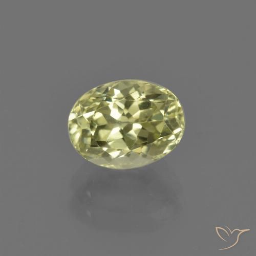 1.73ct طبيعي أصفر كريمى باهت سليمانايت, بيضوي, VVS-VS