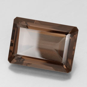 كوارتز سموكى بنى طبيعي، قص الزمرد، 14.50 قيراط، VVS-VS