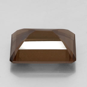 كوارتز سموكى بنى طبيعي، قص الزمرد، 14.50 قيراط، VVS-VS