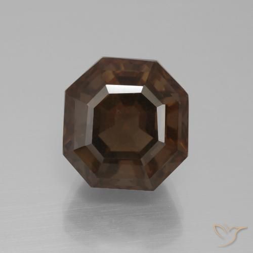 9.02ct طبيعي بنى العنبر كوارتز سموكى, قص الزمرد, قليلا جدا