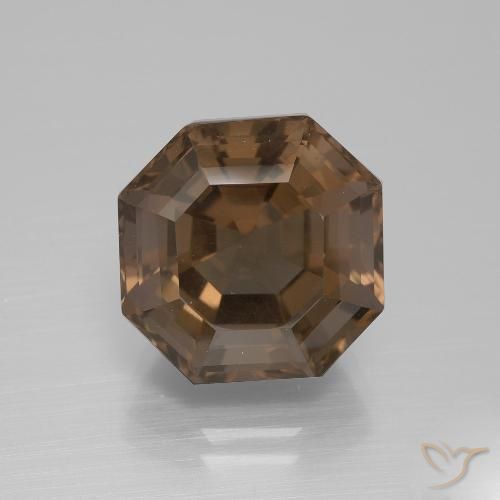 8.89ct طبيعي بنى شيكولاتى كوارتز سموكى, قص الزمرد, VVS-VS