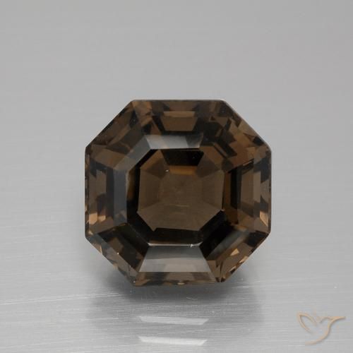 6.28ct طبيعي بنى شيكولاتى كوارتز سموكى, قص الزمرد, VVS-VS