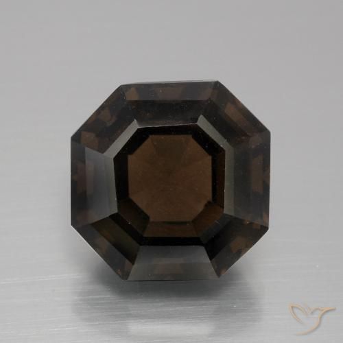 8.14ct طبيعي بنى شيكولاتى كوارتز سموكى, قص الزمرد, VVS-VS