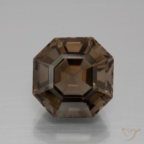 7.23ct طبيعي بنى شيكولاتى كوارتز سموكى, قص الزمرد, قليلا جدا
